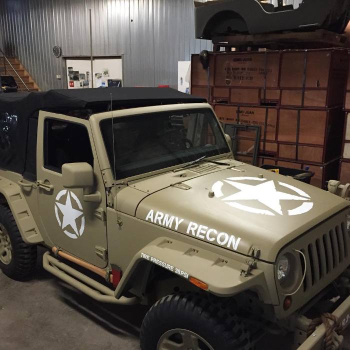 Specialty decals on a custom vehicle