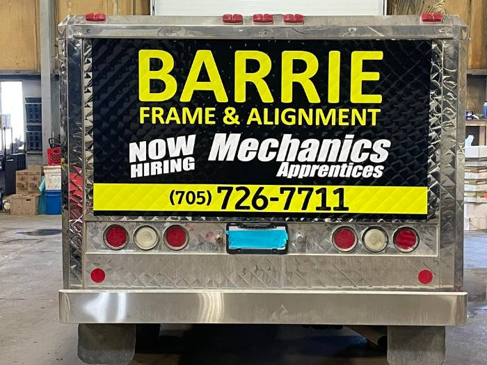 Wrapped work truck for Barrie Frame and Alignment
