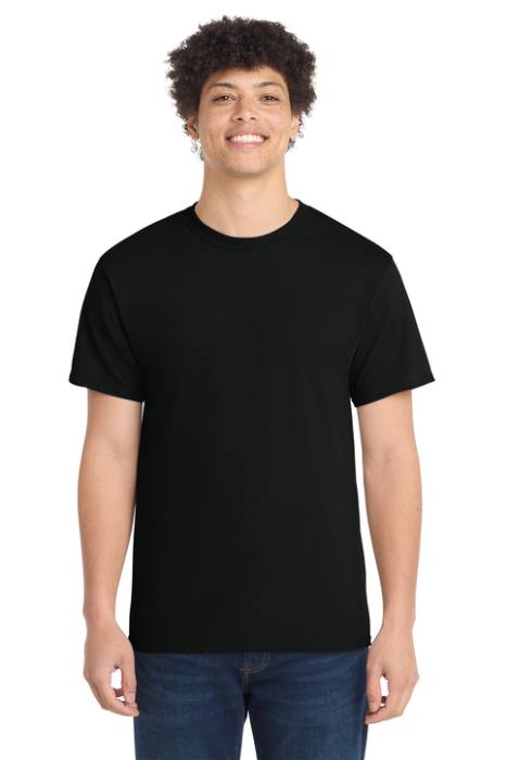 Port & Co Core Cotton Tee front view in Black